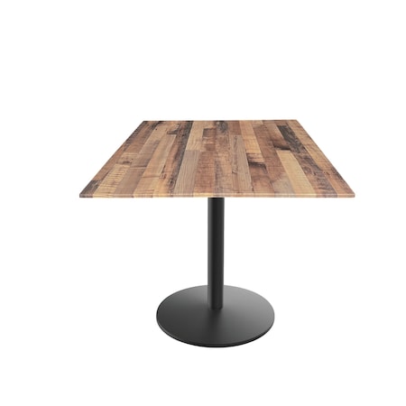 Holland Bar Stool Co 30 Tall OD214 Black Table Base w22 Diameter Foot and 36x36 Square Rustic Top, IndoorOutdoor OD214-2230BWODS36SQRustic